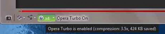 Opera Turbo: wie man es aktiviert. Höhepunkte